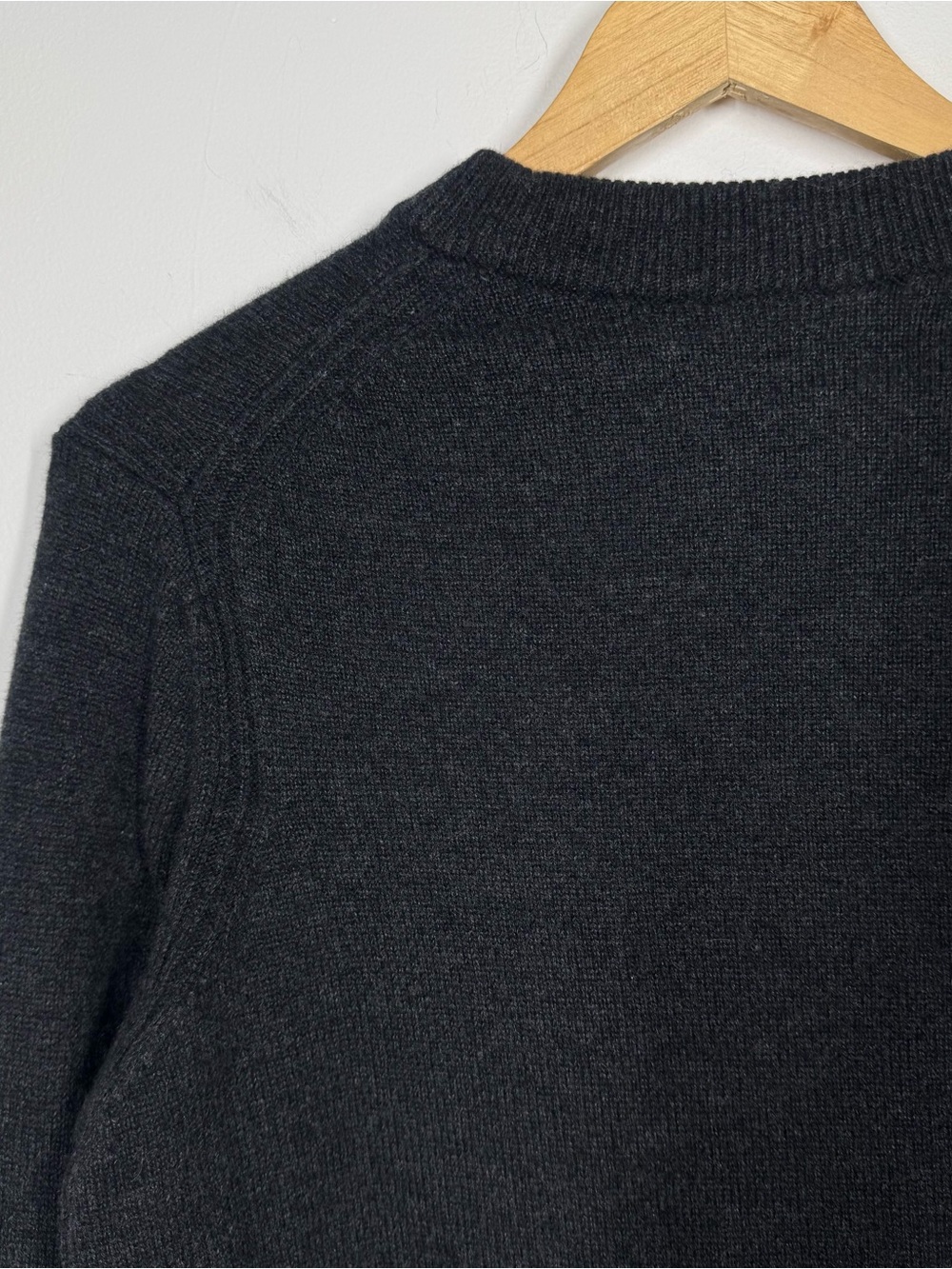COS Jumper Womens Small Black Dark Gray Cashmere Luxury Crew Neck Knit Sweater - Picture 4 of 9